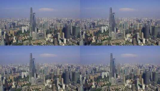 航拍上海陆家嘴城市建筑高清在线视频素材下载