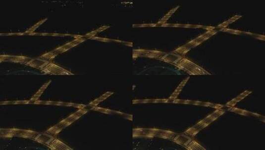 城市的广场夜景航拍高清在线视频素材下载