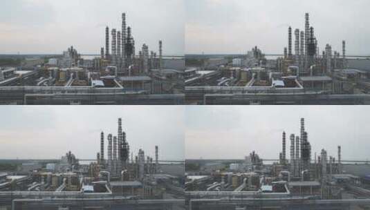 石油化工企业炼油厂4k航拍高清在线视频素材下载