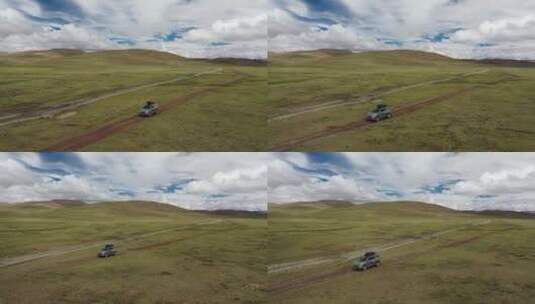 西藏荒野无人区汽车自驾游旅行越野穿越高清在线视频素材下载