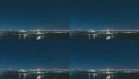 城市夜空星轨延时摄影高清在线视频素材下载