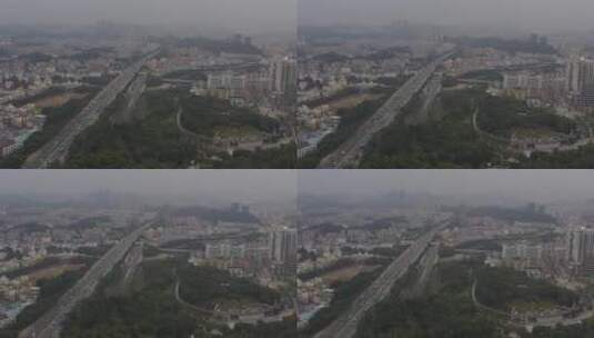 航拍深圳城市道路运输高清在线视频素材下载