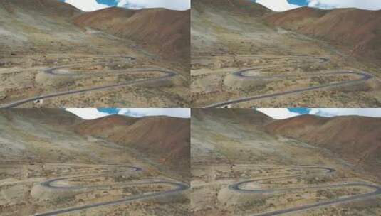 航拍西藏日喀则珠峰大本营公路风光高清在线视频素材下载