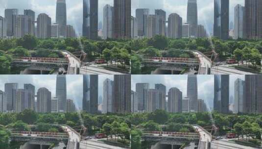 广州CBD建筑航拍高清在线视频素材下载