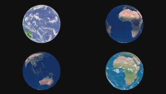 3组地球表面效果，自转公转宇宙太阳系高清在线视频素材下载