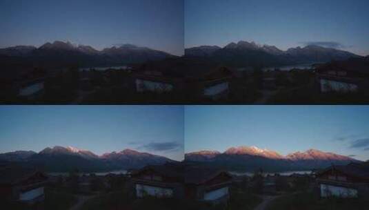 壮观的玉龙雪山日出高清在线视频素材下载