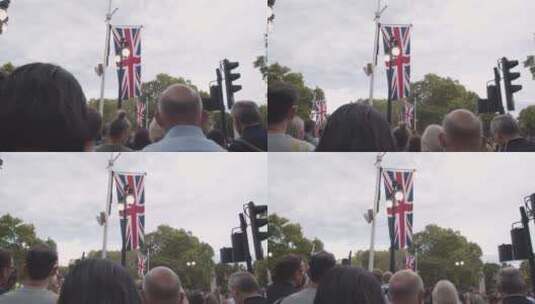 仪式观景区英国国旗的低角度拍摄高清在线视频素材下载