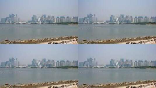 前海华侨城欢乐港湾摩天轮城市建筑延时高清在线视频素材下载