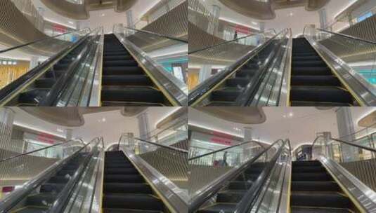 商场上行扶梯视角高清在线视频素材下载