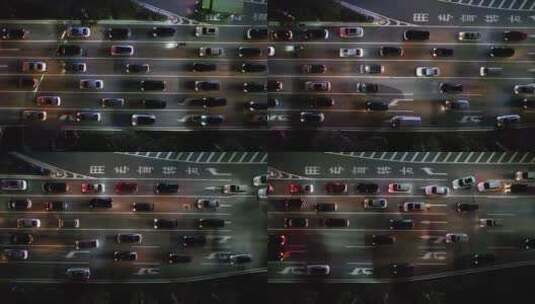 城市夜晚交通动态航拍高清在线视频素材下载