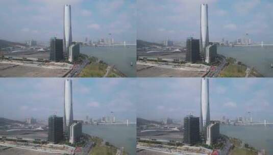 珠海中心大厦航拍高清在线视频素材下载