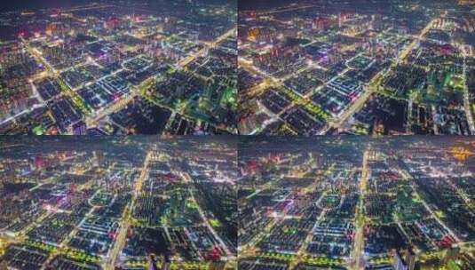 贵港城市夜景航拍延时高清在线视频素材下载
