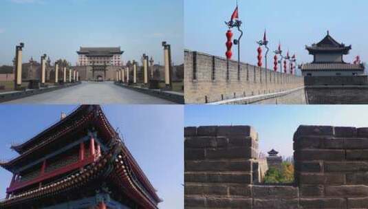 高清著名旅游景点西安城墙高清在线视频素材下载