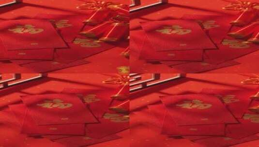 新年装饰用品福字红包过年氛围高清在线视频素材下载