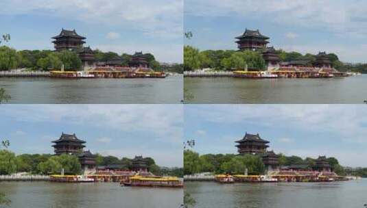 江苏泰州凤城河畔望海楼 4k高清在线视频素材下载
