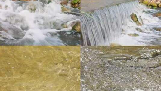清澈流动的溪水高清在线视频素材下载