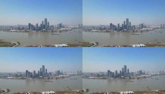 航拍上海徐汇西岸传媒港智能中心高清在线视频素材下载