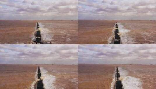 海边防浪堤坝高清在线视频素材下载