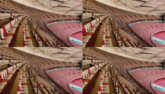 北京鸟巢国家体育场看台上的座椅高清在线视频素材下载