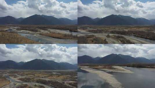 318川藏线  雪山 湖水 蓝天白云高清在线视频素材下载