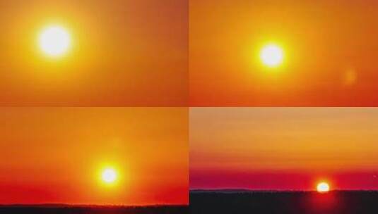 橙色天空日落的延时高清在线视频素材下载