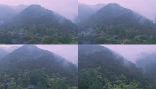 航拍天台山国清寺视频高清在线视频素材下载