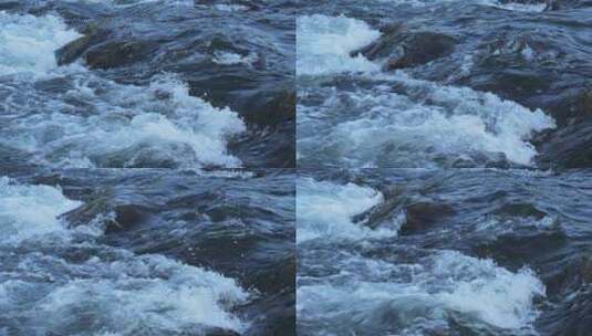 流动的溪流水流特写镜头高清在线视频素材下载