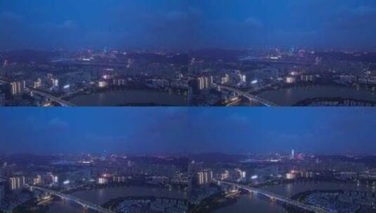 南宁 邕江 夜景 大景 全景 航拍高清在线视频素材下载