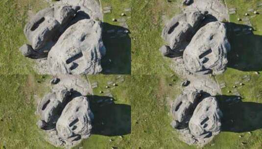 草地上的巨石高清在线视频素材下载