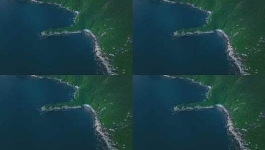 广东上川岛海岸线海浪拍打礁石航拍旅拍素材高清在线视频素材下载