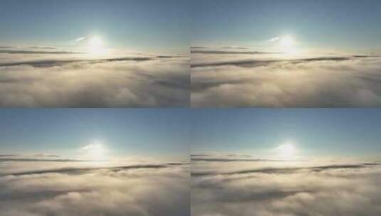 航拍云海云上云彩太阳高清在线视频素材下载