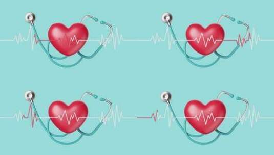 心脏心电图脉搏听诊器医疗高清在线视频素材下载