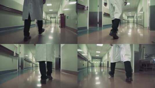 医生 走廊 医院 脚步 步伐 坚定高清在线视频素材下载