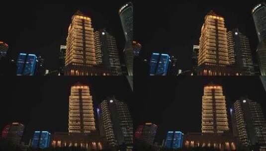 中国平安大楼 陆家嘴 陆家嘴夜景高清在线视频素材下载
