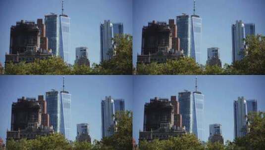 白天纽约市的摩天大楼高清在线视频素材下载