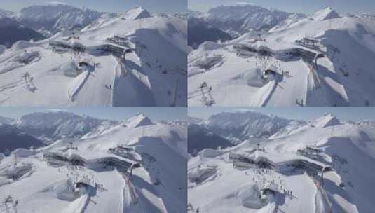 白茫茫的雪山覆盖高清在线视频素材下载