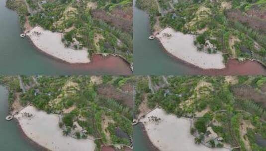 航拍大凉山西昌邛海公园白沙滩景观高清在线视频素材下载