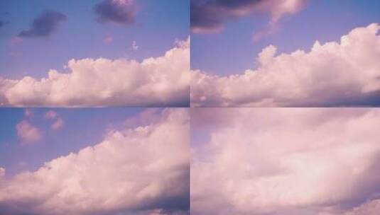 粉色浪漫云朵延时天空彩色云朵唯美梦幻晚霞高清在线视频素材下载