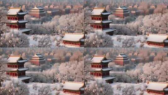 北京冬天雪景高清在线视频素材下载