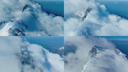 高清航拍香格里拉哈巴雪山云海延时高清在线视频素材下载