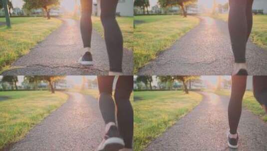 跑步健身清晨运动高清在线视频素材下载