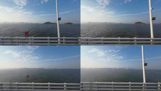 香港港珠澳大桥巴士窗外风景高清在线视频素材下载