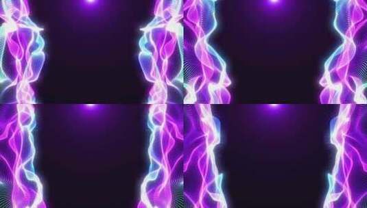 具有紫色长矛效果的红色和蓝色粒子波动画。高清在线视频素材下载