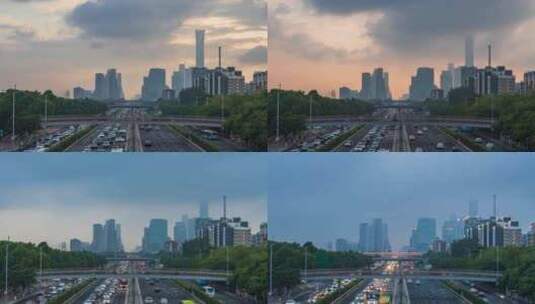 8K北京CBD日转夜云雾翻腾 延时摄影高清在线视频素材下载
