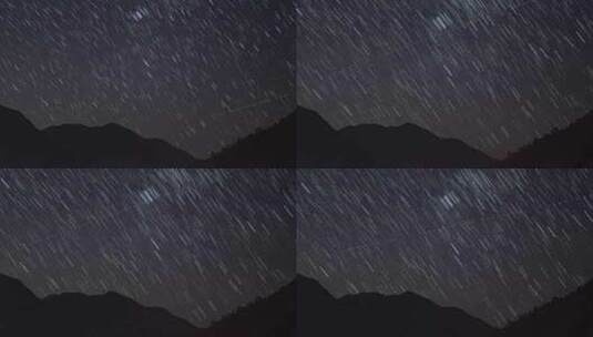 高山大山夜晚星空星轨星星银河延时摄影高清在线视频素材下载