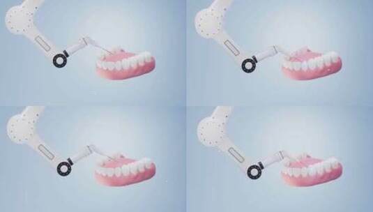修复损坏的牙齿三维动画高清在线视频素材下载