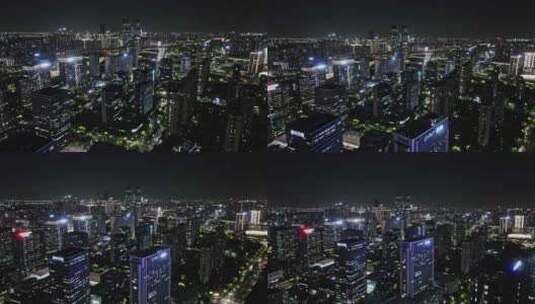 杭州滨江区夜景航拍高清在线视频素材下载