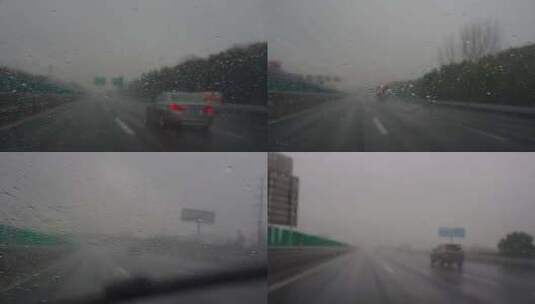 高速路 下雨高清在线视频素材下载