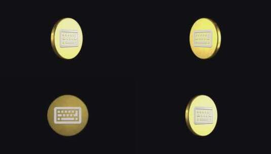 键盘图标旋转金色高清在线视频素材下载