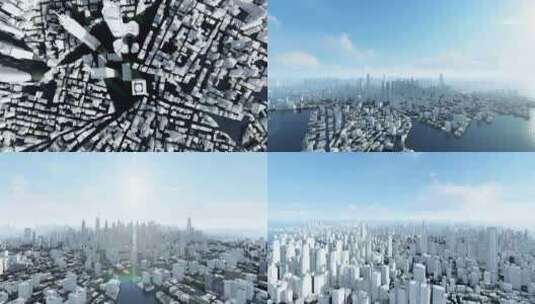 异形建筑 海上城市 城市建设高清在线视频素材下载